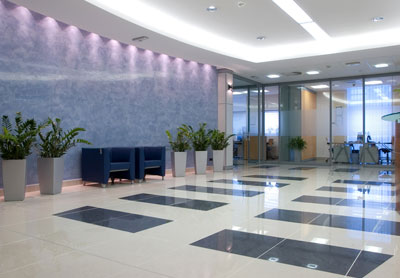 This image shows a lobby of a building
