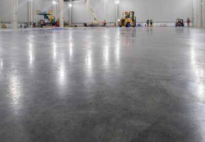 This image shows an industrial plant that has a polished floor.