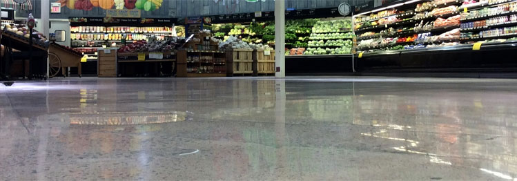 This image shows a grocery store with polished concrete.