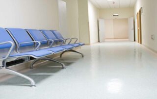 This image shows a Hospital with a white epoxy floor.