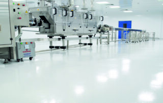 This image shows a industrial floor with epoxy paint.